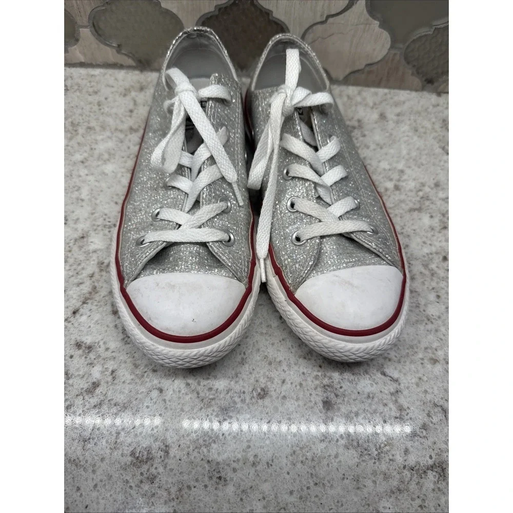 Converse All Star Chuck Taylor Shoes Junior Size 2 All Over Glitter Low Top